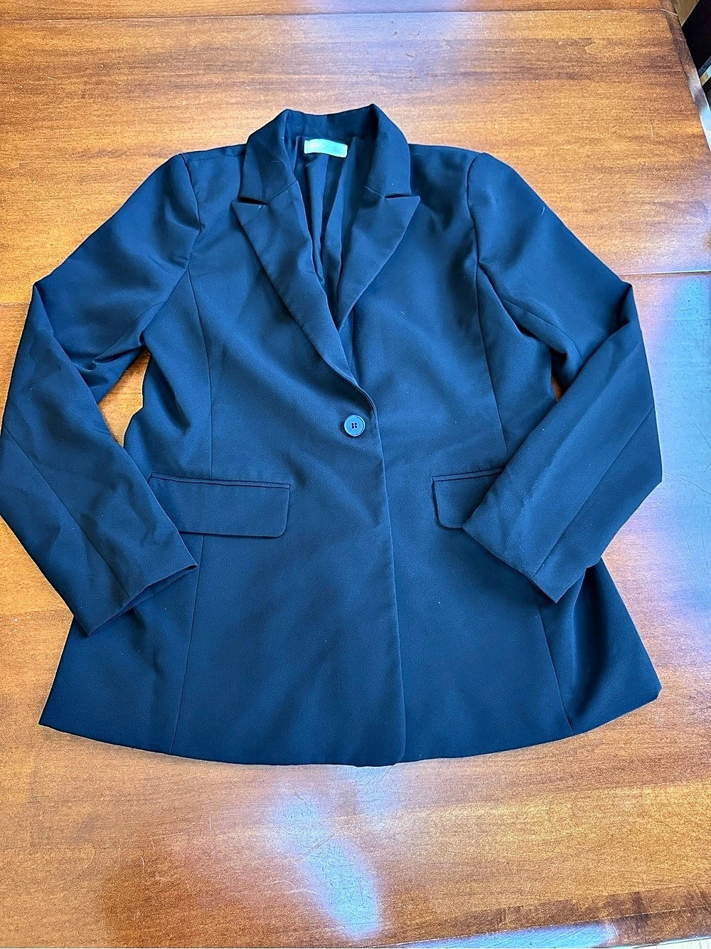 Intempo Women’s Medium Black Blazer Single Button Tailored Career Workwear